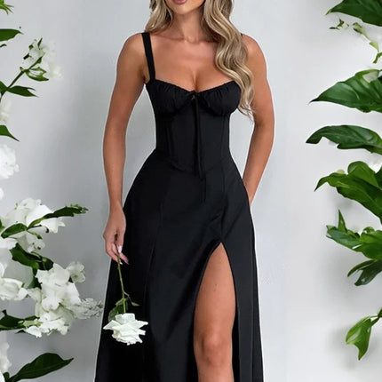 Midi Dress Women Summer Floral Blue Dress - Midi Dress - Gothica - Mad Fly Essentials