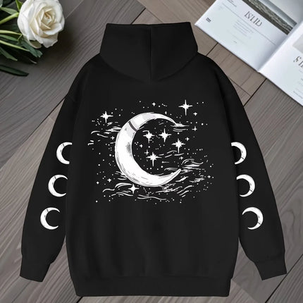 Hoodies Women Moon Winter Y2K Gothic Pullover - Hoodies - xwomenday - Mad Fly Essentials