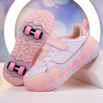Kids Girls USB LED Light Luminous Skate Sneakers - Mad Fly Essentials