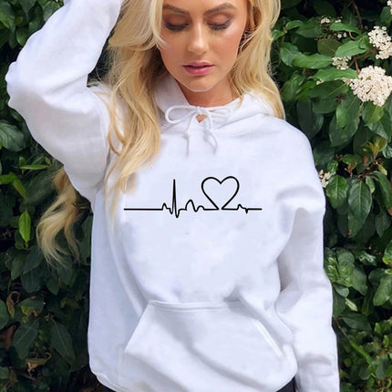 Hoodies Women Heart Nurse Sweatshirt - Hoodies - Chrleisure - Mad Fly Essentials