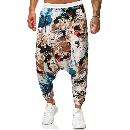 Harem Pants Men Vintage Fashion Hip Hop Pattern Pants - Harem Pants - Parklees - Mad Fly Essentials