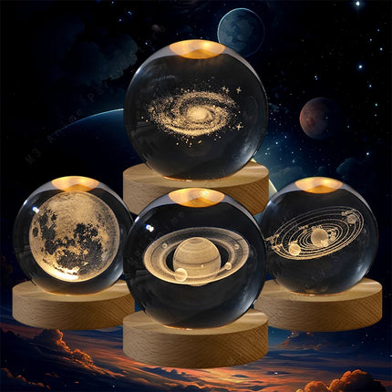 LED Night Light 3D Crystal RGB Planetary Galaxy Lamp - LED Night Light - Trecaan - Mad Fly Essentials