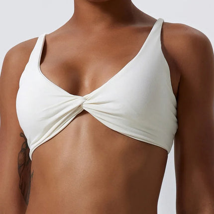 Fitness Top Women Twist Front Seamless Sports Bra - Fitness Top - Maidis - Mad Fly Essentials