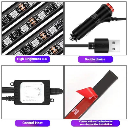 Auto LED Light Interior Ambient Night Light - Auto LED Light - Fccemc - Mad Fly Essentials