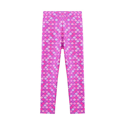 Fitness Leggings Baby Girl Mermaid Scale 2-12Y Leggings - Leggings - Hibiscusara - Mad Fly Essentials