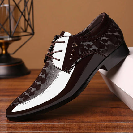 Men Classic Lace Leather Oxford Formal Loafers