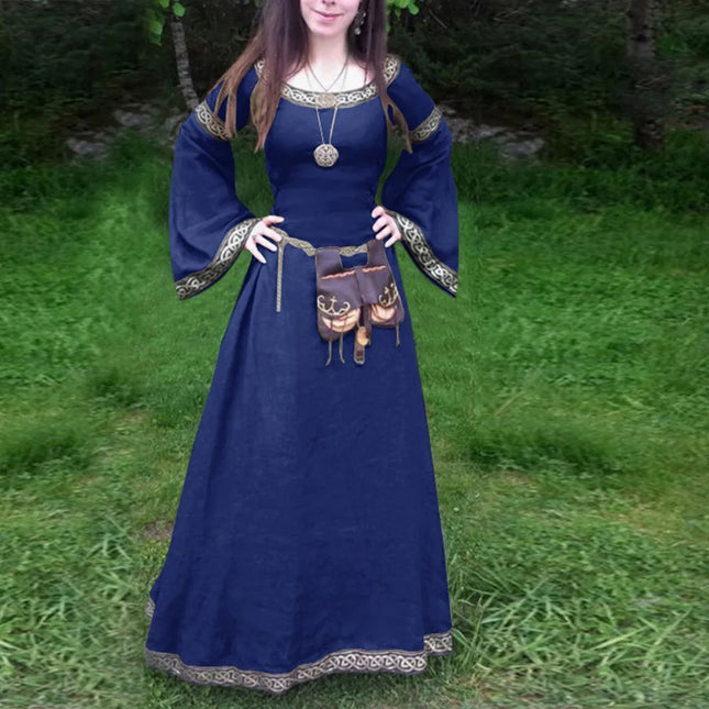 Women Vintage Black Gothic Victorian Middle Ages Medieval Dress