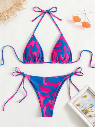 Bikini Set Women Tie Dye Micro Halter Swimsuit - Bikini Set - RUOTONGSEPT - Mad Fly Essentials