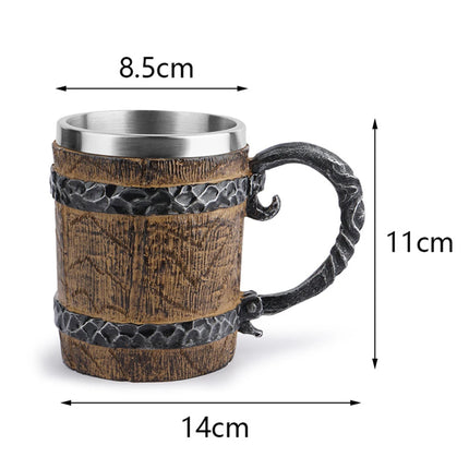 Coffee Mug 600ml Stainless Dragon Snake Animal Beer Mug - Coffee Mug - Medieval Decor - Mad Fly Essentials