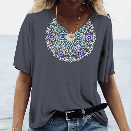 Shirt Women Vintage Sun-Moon Plus Short Tee - Shirt - Dream Girl - Mad Fly Essentials