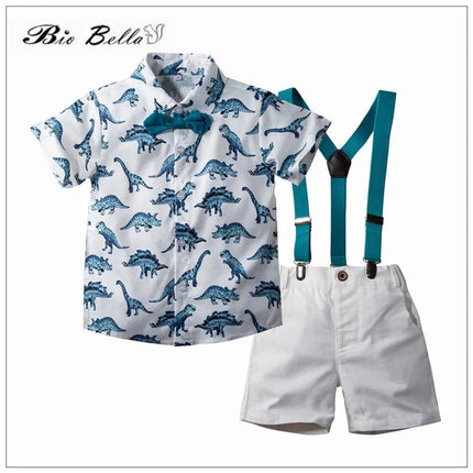 Baby Boys Summer Dinosaur Birthday Gentleman Outfit