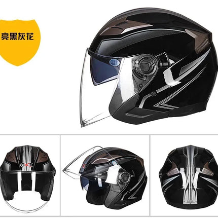 Motorcycle Helmet Half Face Double Lens Helmet - Motorcycle Helmet - Herobiker - Mad Fly Essentials