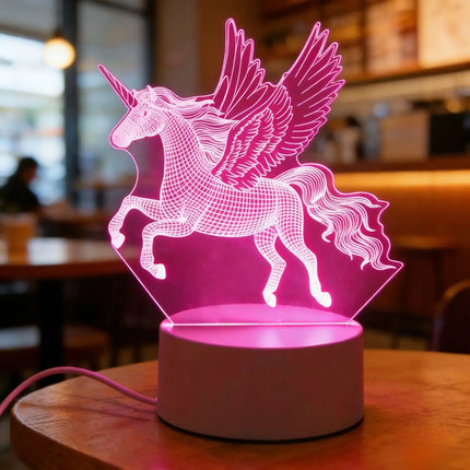 LED Night Light USB Pink Pegasus Unicorn Desk Lamp - Safe HID Light - LED Night Light - Mad Fly Essentials