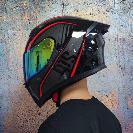 Motorcycle Full-Face Blue Black Capacete Helmet - Mad Fly Essentials
