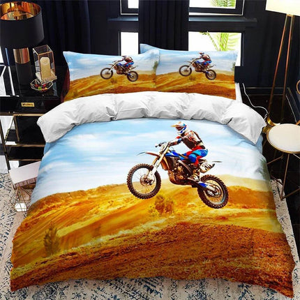 Space Kids Room Motorcycle Bedding Duvet Set - Mad Fly Essentials