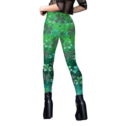 Women Lucky Shamrock High Waist Leggings - Mad Fly Essentials