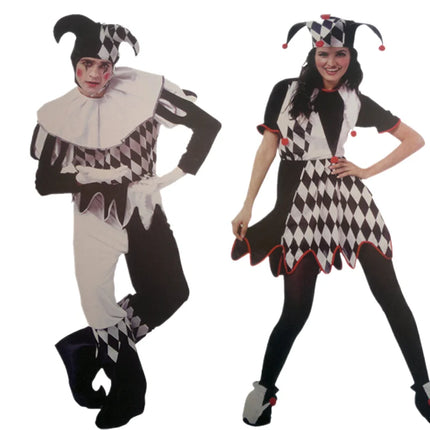 Men Medieval Joker Black Carnival Costume Set
