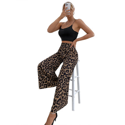 Harem Pants Women Elastic Waist Wide Leopard Capris Pants - Harem Pants - Sfit - Mad Fly Essentials