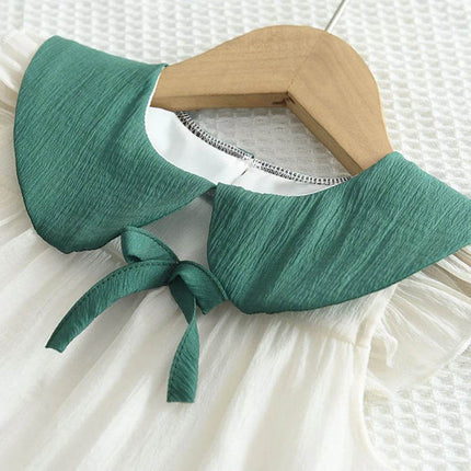 Baby Girl Doll Collar Color Blocked Cake Dress - Mad Fly Essentials