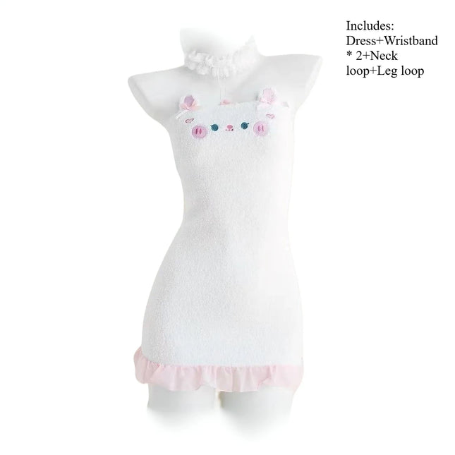 Costume Dress Women 5pc Japanese Anime Cat Bunny Cosplay Lingerie - Costume Dress - Tumilkets Womens Apparel - Mad Fly Essentials