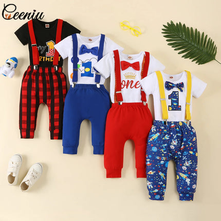 Clothing Set Baby Boy First Birthday Rompers Overalls - Clothing Set - Prowow - Mad Fly Essentials
