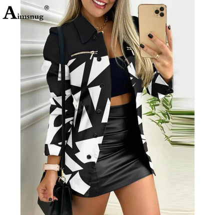 Women 3D Print Vintage Lightweight Jacket - Mad Fly Essentials