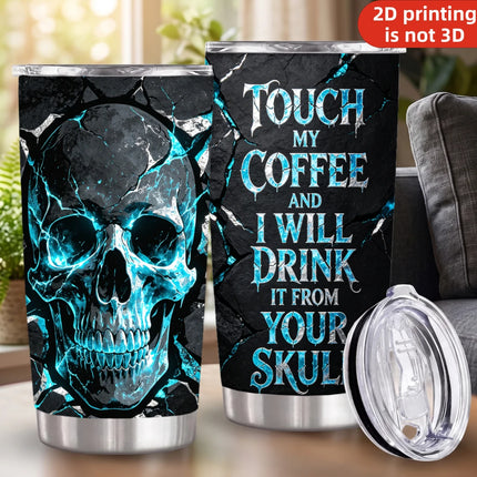 Coffee Mug Blue Fire Skull Stainless Tumbler - Coffee Mug - Tiandirenhe - Mad Fly Essentials