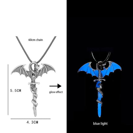 Necklace Luminous Kids Gothic Dragon Neck Cord Party Pendant Boy New - Losstower - Necklace - Mad Fly Essentials