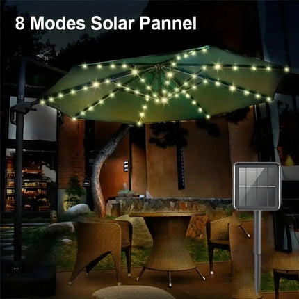 Solar 104LED 8-Mode Umbrella String Light