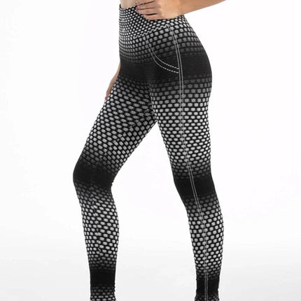 Women Grey Honeycomb High Elastic Fitness Leggings - Mad Fly Essentials