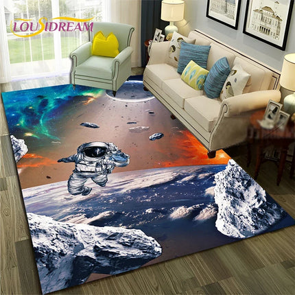 Area Rug Universe Space Galaxy Planet 3D Rug - Area Rug - Essential Rugs - Mad Fly Essentials