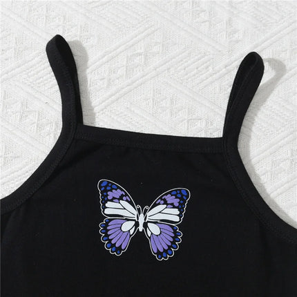 Clothing Set Girl Butterfly Black Vest Dress - Clothing Set - Lolocee - Mad Fly Essentials
