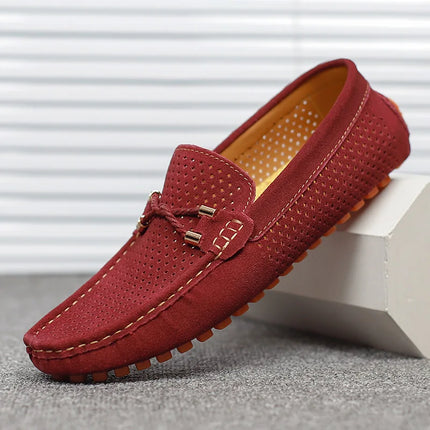 Flats Men Breathable Slip On Hollow Boat Loafers - Flats - M Anxiu - Mad Fly Essentials