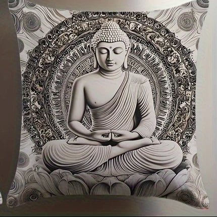 Throw Pillow Zen Stone Buddhist Floral Case - Throw Pillow - Coollazy - Mad Fly Essentials