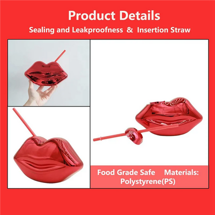 Party Essentials Valentines Day Lip Retro Straw Cups - Party Essentials - Amorcome - Mad Fly Essentials