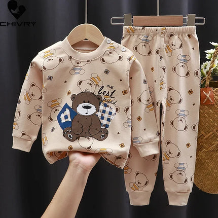 Baby Boys 2024 Dinosaur Cartoon Pajama Sleepwear Set