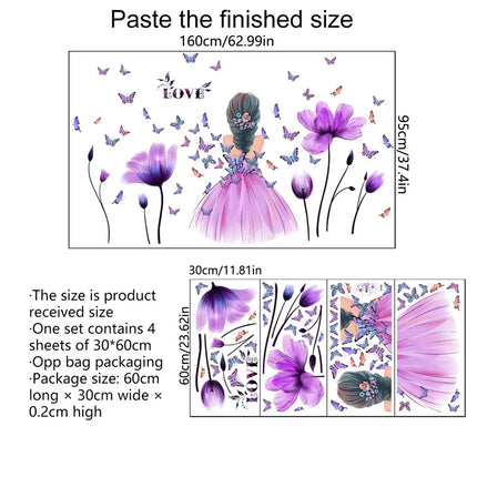 3D Wall Sticker English Girl 2pc Butterfly Sticker - 3D Wall Sticker - Fantasy Star - Mad Fly Essentials