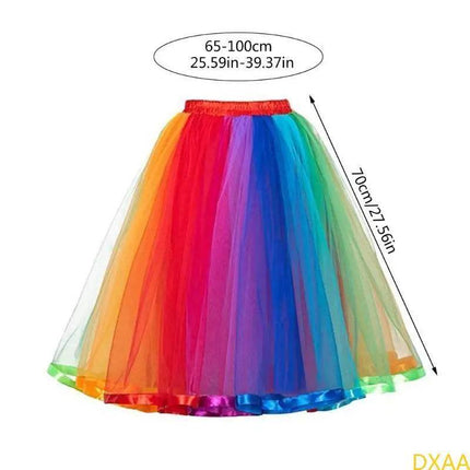 Women Layered Pleated Tulle Rainbow Skirt - Mad Fly Essentials