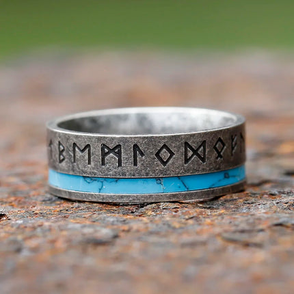Men 2024 316L Stainless Odin Norse Viking Amulet Ring