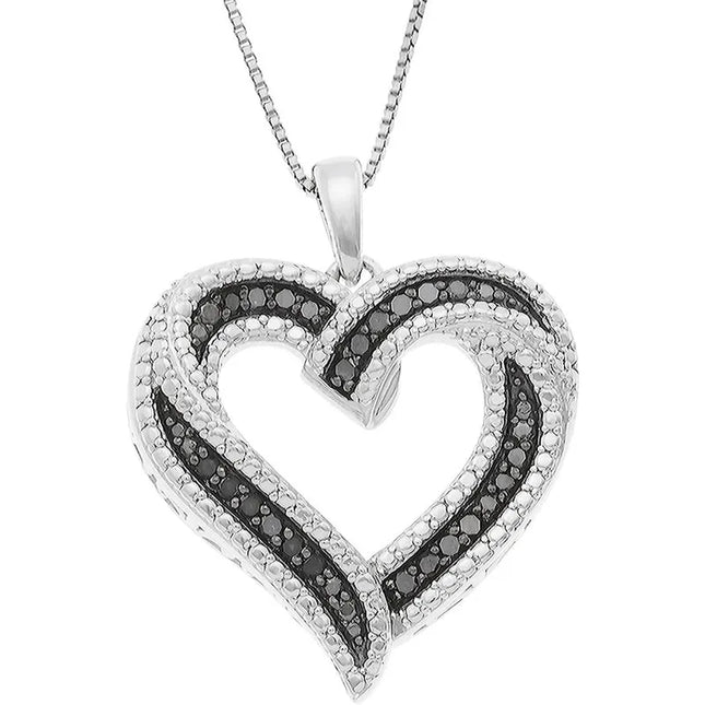 Women 2 Tone Heart Pendant Necklace