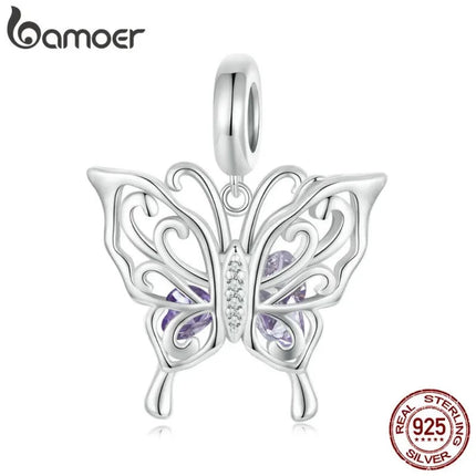 Women 925 Sterling Silver Butterfly Charm