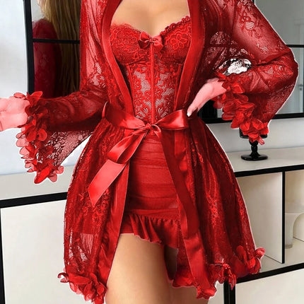 Nightgown Women Floral Lace Bridal Loungewear - Nightgown - Thinyful - Mad Fly Essentials