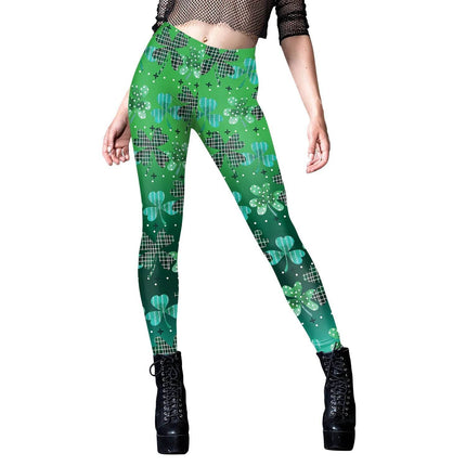 Women Lucky Shamrock High Waist Leggings - Mad Fly Essentials