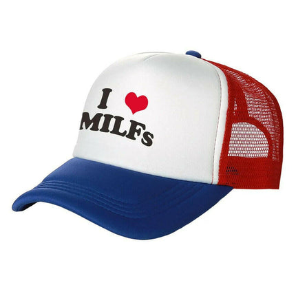 Men Funny I Love MILFS Trucker Caps
