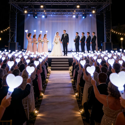Party Favors 20pc White Heart-Shaped LED Fiber Glow Sticks - Party Favors - Hviero - Mad Fly Essentials