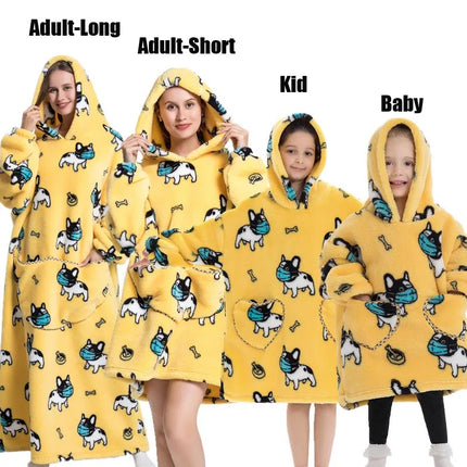 Hoodies Women Family Matching XL Lion Plush Blanket Hoodies - Animal Game - Mad Fly Essentials