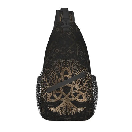 Crossbody Bag Tree of Life Vikings Brown Leather Sling Bags - Crossbody Bag - CPLIFE - Mad Fly Essentials