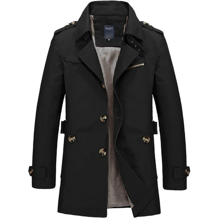 Outerwear Men British Fashion Khaki Trench Jackets - Outerwear - Zogaa - Mad Fly Essentials