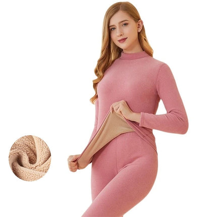 Pajama Set Women Purple Pink Thermal Intimate Sleepwear Set - Pajama Set - Vaambi - Mad Fly Essentials