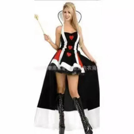 Red Heart Queen Cosplay Dress Medieval Women Costume Set - Mad Fly Essentials